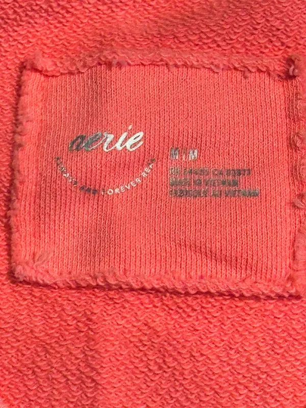 Aerie V-Neck Oversized Textured Sweatshirt Neon Pink M NWOT - Image 3