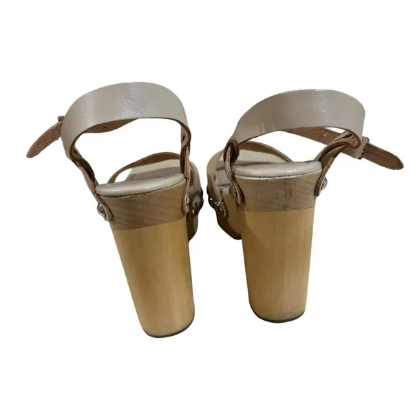 Jeffrey Campbell Platform High Heel Sandals Leather Beige Size 38 Italian - Image 4