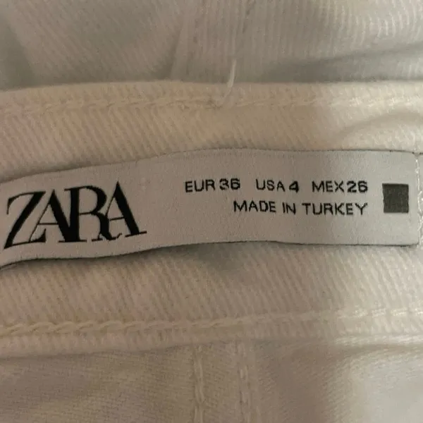 Zara Women's White High Waisted Wide Leg Baggy Palazzo Denim Jeans Size 4 - Image 4