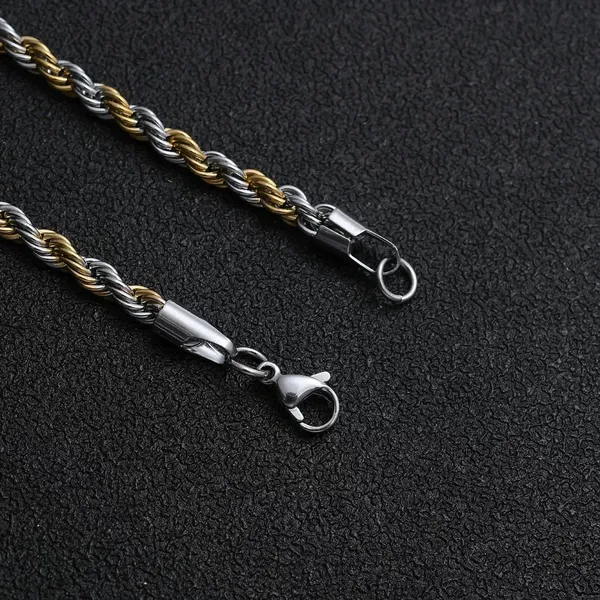 5mm Stainless Steel Twist Chain Bracelet - Image 4