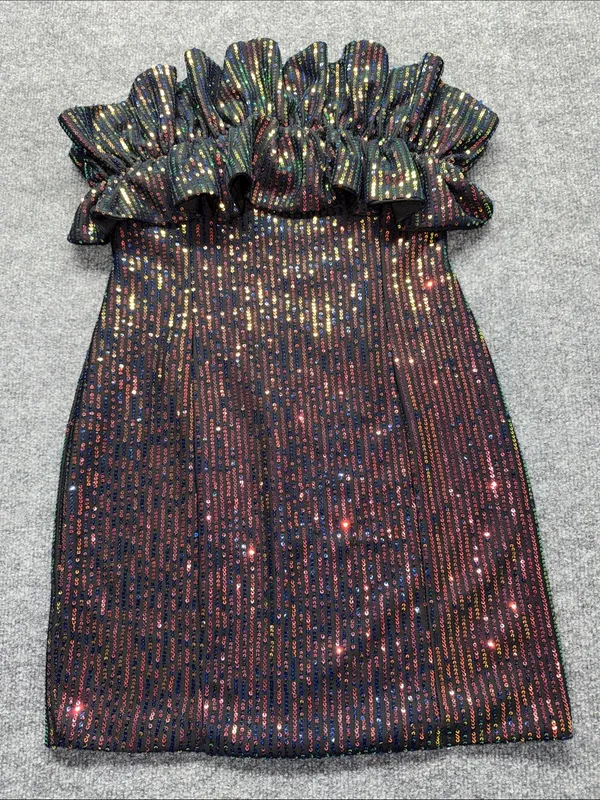 Allison & Kelly Sequin Ruffle Strapless Mini Dress - Image 2