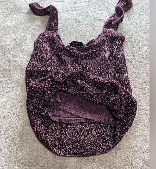 ZARA Knit Silky Stretch Plum Purple Lined Sweater Tank Top Women’s Sz M EUC - Image 5