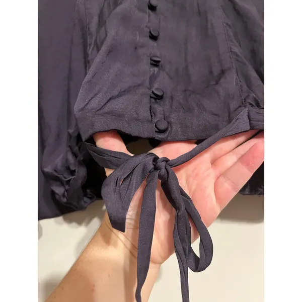 Urban Outfitters Pintucked Cropped Batwing Dleeve Blouse in Eggplant Purple M - Image 5
