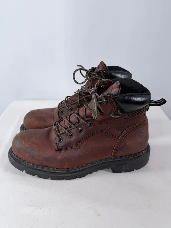 Red Wing Shoes‎ Leather Lace-Up Work Boots in Brown Size 8 Woman's - Image 2