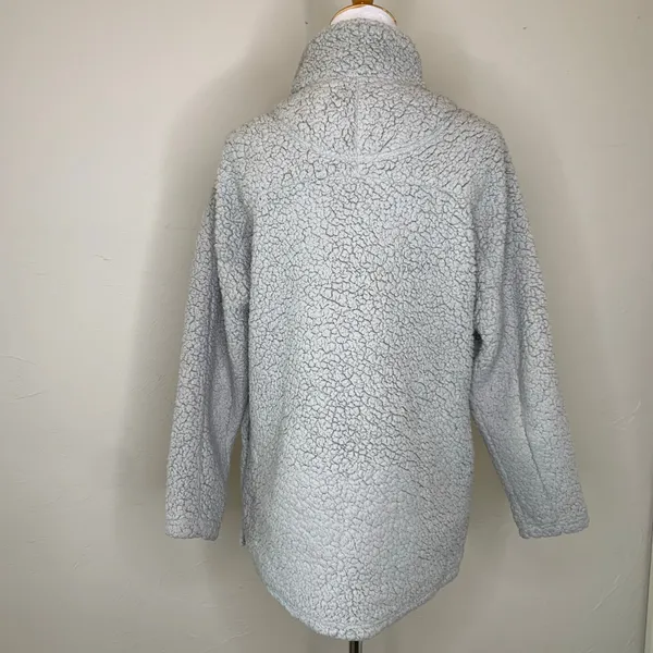Gray Teddy Sweatshirt Pullover 1/4 zip Small Normcore Gorpcore - Image 2