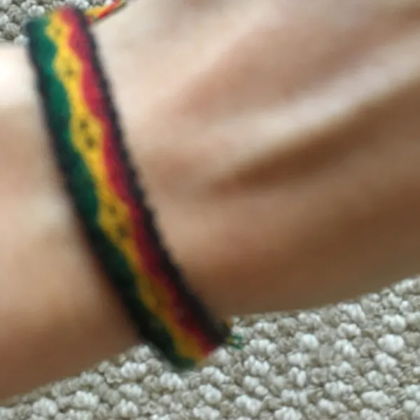 Handmade Rasta weaved bracelet - Image 4