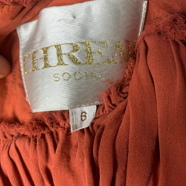 Thread social Anthropologie strapless burnt orange midi dress size‎ 6 vacation - Image 5