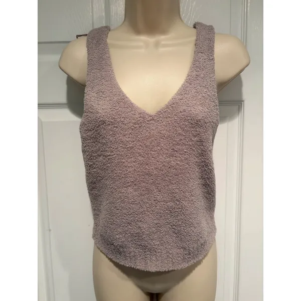 UGG Dulcie Tank Top Fuzzy Soft Cozy Lounge Beige M NWT‎ Rtw Plush - Image 2