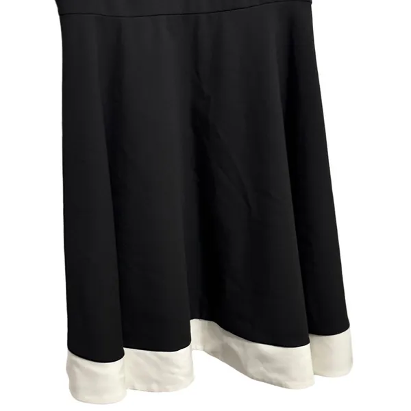 White House Black Market Black and White Mini Dress - Image 3