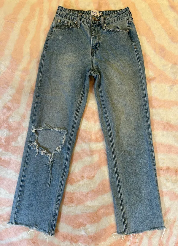 Princess Polly Calisto Straight Leg Jean Light Wash Denim - Image 3