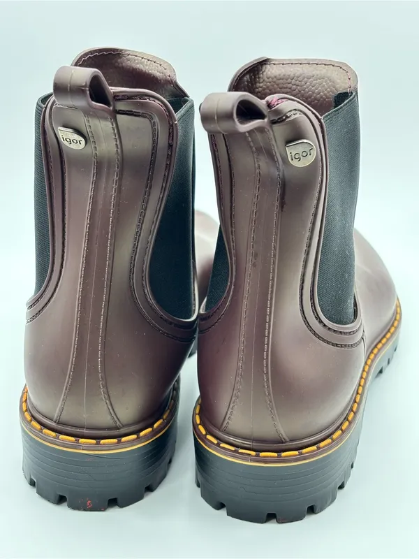 Igor Women's Chelsea Combat Boots / Rain Boots in Burgundy size 41 - Image 3