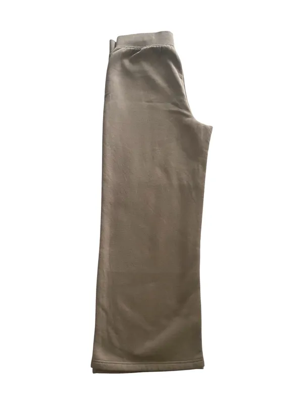 NWOT-GAIAM-WOMENS WIDE LEG SWEAT PANTS-SIZE LG Comfortable wide-leg womens sweatpants in a versatile taupe color. Soft knit fabric with an elastic waistband for easy wear. 53% cotton and 47 polyester Measurements: Waist: side to side 16-20 Rise: 12 inches Inseam: 30 inches - Image 4