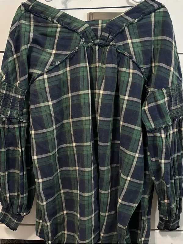 Free People We The Free Plaid Blouse - Image 3