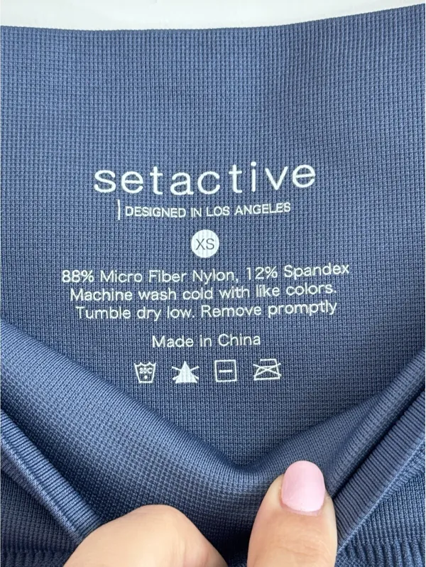 SET Active Sculptflex Seamless High Rise Leggings Blue XS Athleisure Yoga - Image 4