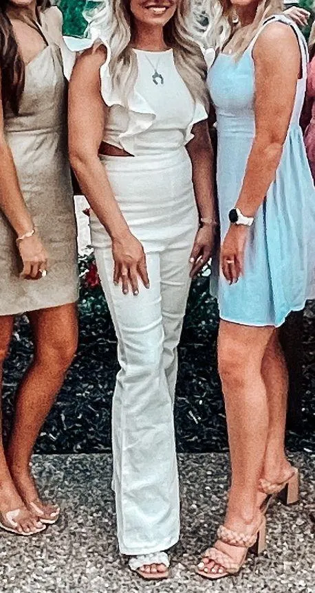 White Flare Jumpsuit - Image 3