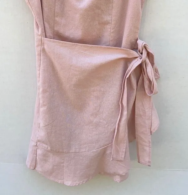 Princess Polly Womens Size 2 cottage hill pink wrap front mini dress - Image 6