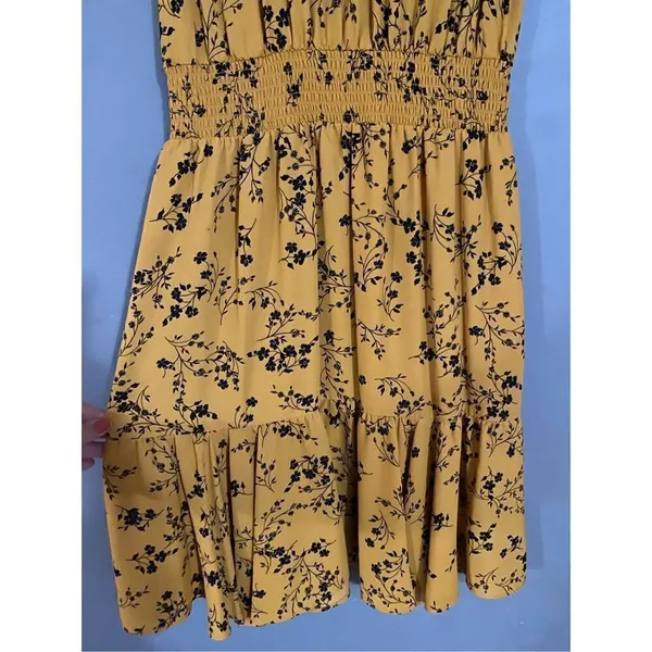 Nanette Nanette Lepore Colonel Mustard Pleated High Neck Dress Sz 6 - Image 4