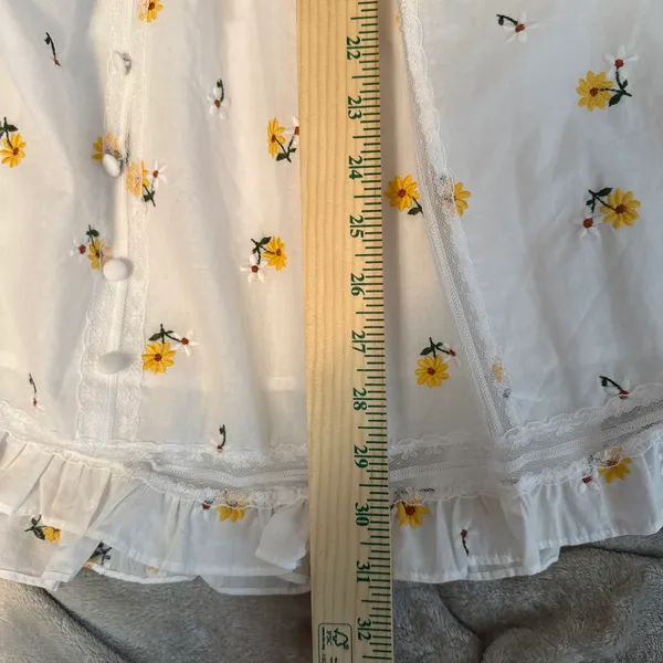 For Love & Lemons Leanne Mini Dress White Floral Embroidered Size Small - Image 10