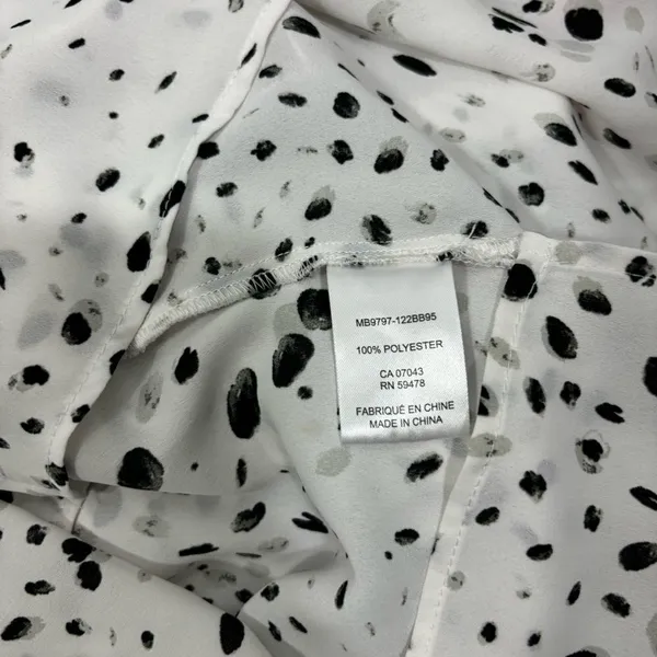 Rachel Zoe White Blouse Pleaded Neckline - Image 5