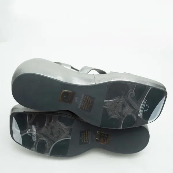 Free‎ People. Brooklyn Ankle Strap Silver Metallic Platform Sandal. 8.5 - Image 8