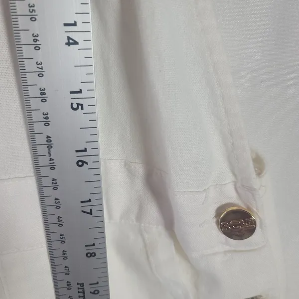 Stoney Clover Lane Target White Linen Blend Overalls with Gold Heart Hardware M - Image 9