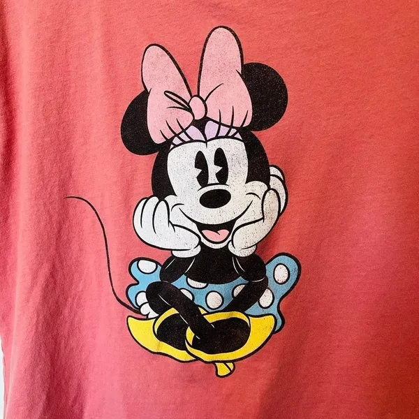 Disney Minnie Mouse Short Sleeve‎ Shirt Womens Size Large Pink - Image 3