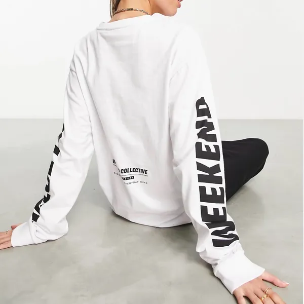 ASOS DESIGN Weekend Collective Graphic Long Sleeve Tee – Size US 4 - Image 3