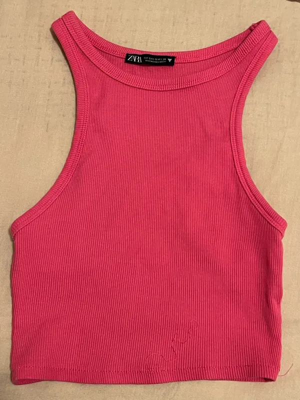 Pink Tank ZARA Ribbed Light Top - Image 4