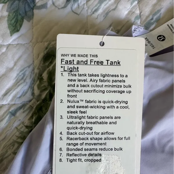 Lululemon Fast and Free Tank Top Light Serene Blue S NWT - Image 9