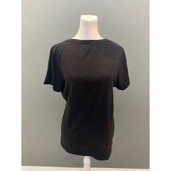 Time and Tru T-Shirt Womens Size M Black V-Neck Short Sleeve Basic Top - Image 3