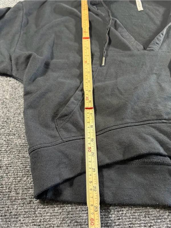 Fabletics V-Neck Hoodie Pullover Active Black Cropped Women's Oversized Small - Image 5