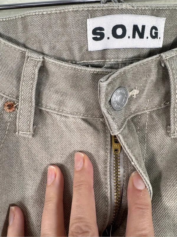 Song Light Grey Wide Leg Cargo Pants Womens 0 Casual Fall Staple Denim - Image 8