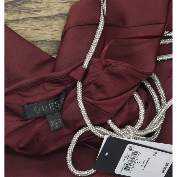 NWT GUESS Kandy Crystal Halter Strap Open Back Mini Dress D5RK41K3PP0 Red 0 - Image 7