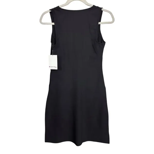 Soybu Sport Womens XS Black Casual Sleeveless Dress With Pockets NWT Knee Length - Image 7
