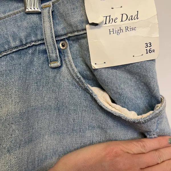 Abercrombie & Fitch Curve Love Crossover Dad High Rise Straight Leg Jeans Sz 16 - Image 7