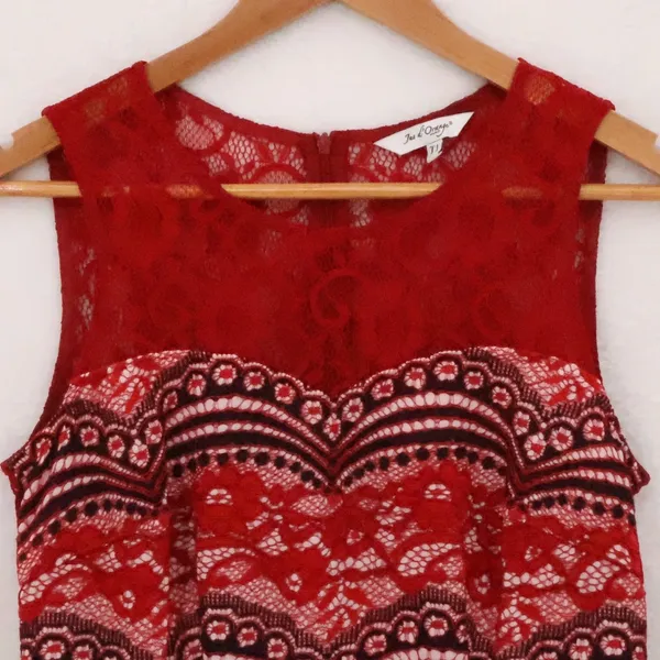 Jus d'Orange Paris Lace Sheath Dress Womens Size XS‎ Red Cocktail Wedding Guest - Image 2