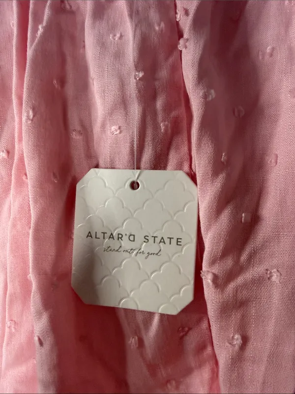 Altar'd State Soft Pink Long-Sleeve Empire Double Tie Back Romper - Image 5