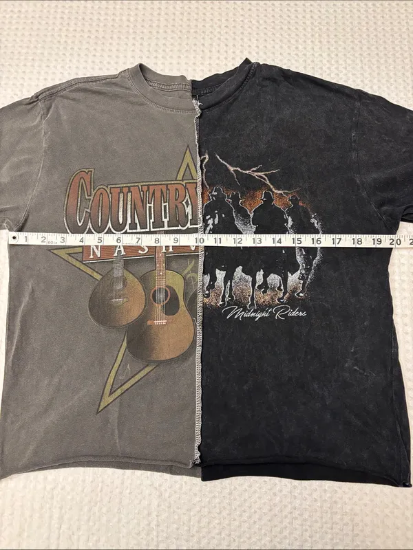 American Highway Distressed Country Graphic Short Sleeve Tee Charcoal Black Festival Concert M - Image 9