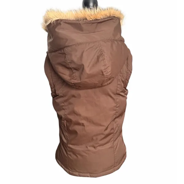 Columbia Women's Puffer Vest with Hood Brown purple Size Small - Image 3
