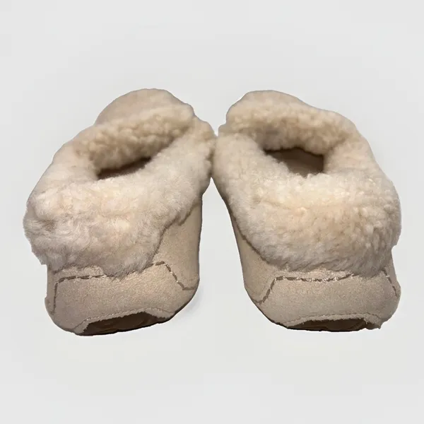 UGG Ansley Heritage Braid Suede Moccasin Slippers Sand Cream Shearling Womens 9 - Image 6