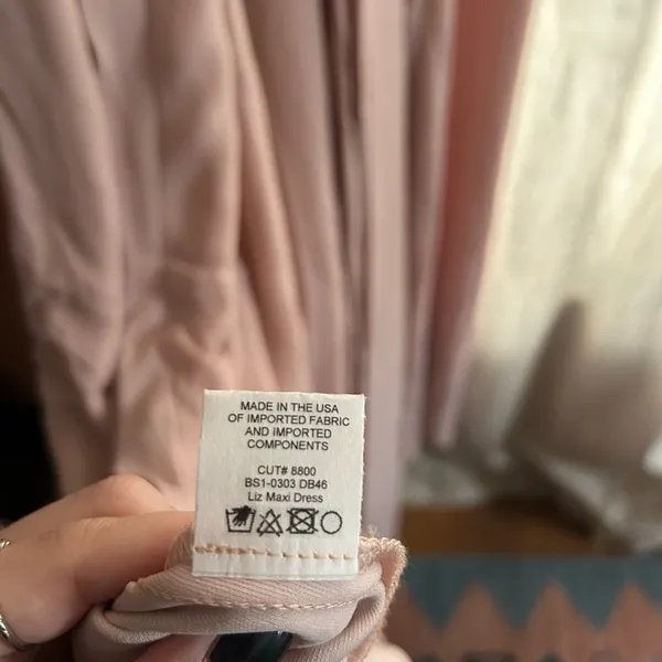 Show‎ Me Your Mumu Liz Maxi Dress Strappy Wrap Dusty Blush Crisp Pink NWT S - Image 5