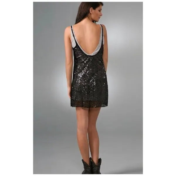 Free People Intimately black sequin slip dress, size small - Image 2