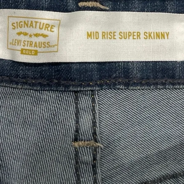 Levis Strauss Mid Rise Super Skinny Distressed Denim Jeans SZ 28 Streetwear - Image 3