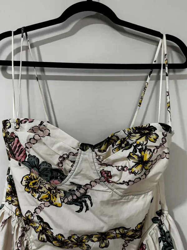 FREE PEOPLE cherish printed midi dress in ivory combo size large - Image 5
