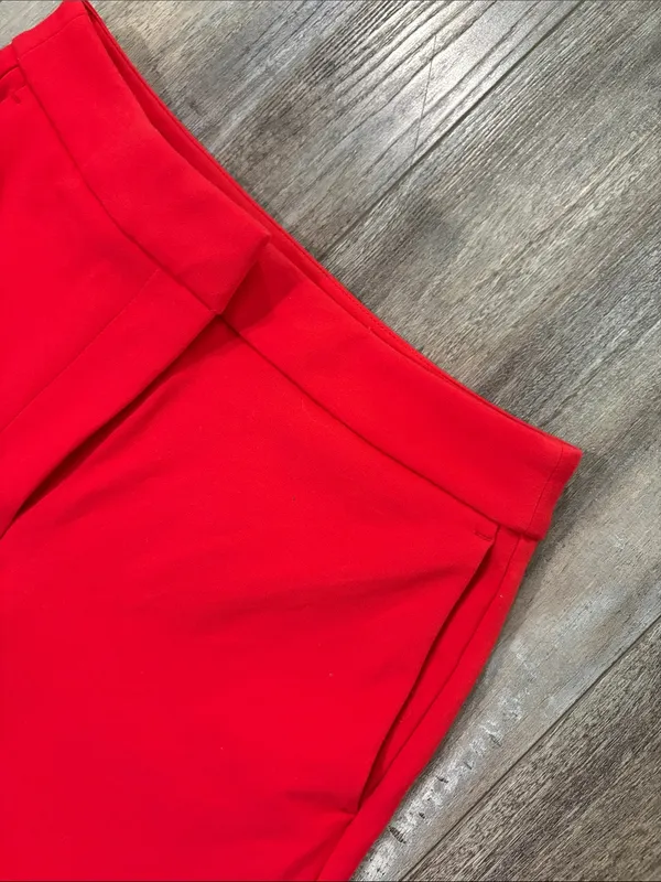 Boden Red Ponte Knit Wide Leg High Rise Career Dress Pants Size 4R - Image 7
