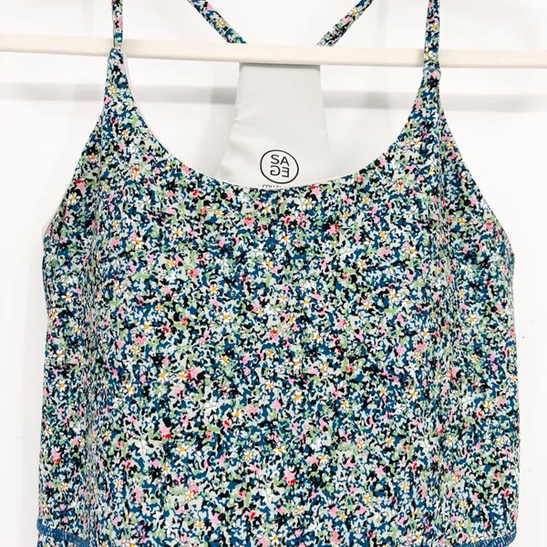 Sage Collective Womens Ditsy Floral Racerback Athletic Active Tennis Dress M - Image 2