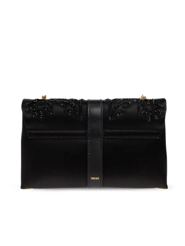 VERSACE Kleio Embroidered Satin Mini Chaij Bag - Image 6