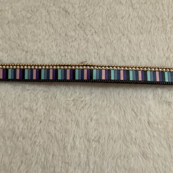 Colorful leather and Metal Bracelet - Image 3