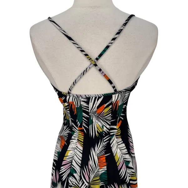 NWT Banana Republic Strappy Pintuck Maxi Dress Tropical Palm Leaf Print‎ Size 0 - Image 11
