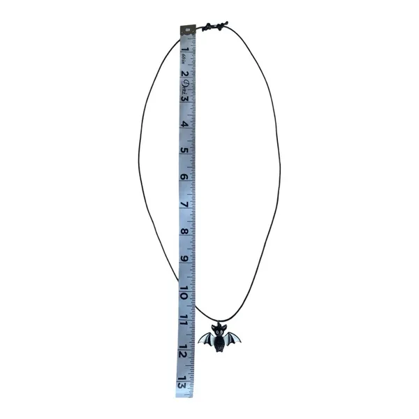 Gothic Black & White Bat Pendant Spooky‎ Season Necklace - Image 5